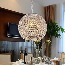 Lampadario a sospensione in cristallo K9 moderno cromato 3 lampadine