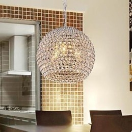 Lampadario a sospensione in cristallo K9 moderno cromato 3 lampadine