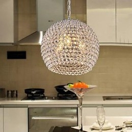 Lampadario a sospensione in cristallo K9 moderno cromato 3 lampadine