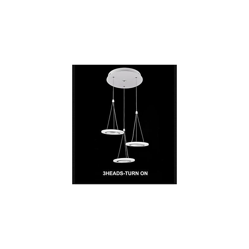 Lampada a sospensione LED in acrilico moderna, 3 lampadine