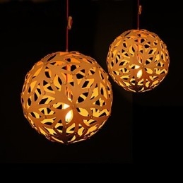 Lampadario a sospensione mini stile lanterna in legno e bambù