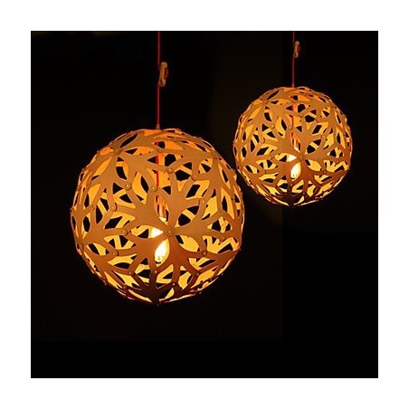 Lampadario a sospensione mini stile lanterna in legno e bambù