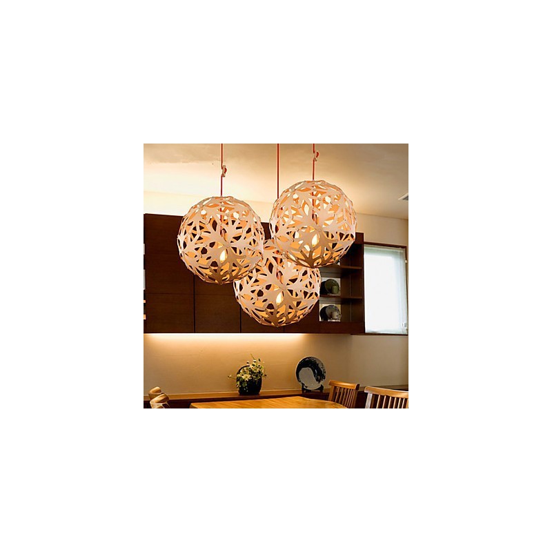 Lampadario a sospensione mini stile lanterna in legno e bambù
