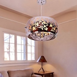 Lampadario a sospensione rustico classico argentato 3 lampadine E26/E27