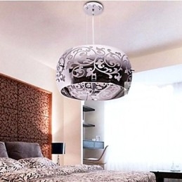 Lampadario a sospensione rustico classico argentato 3 lampadine E26/E27