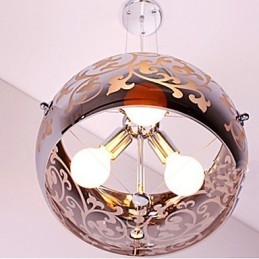 Lampadario a sospensione rustico classico argentato 3 lampadine E26/E27