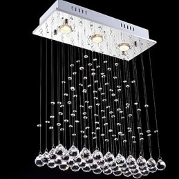 Lampada a sospensione cristallo mini elettroplaccata 2 livelli GU10 trasparente argento