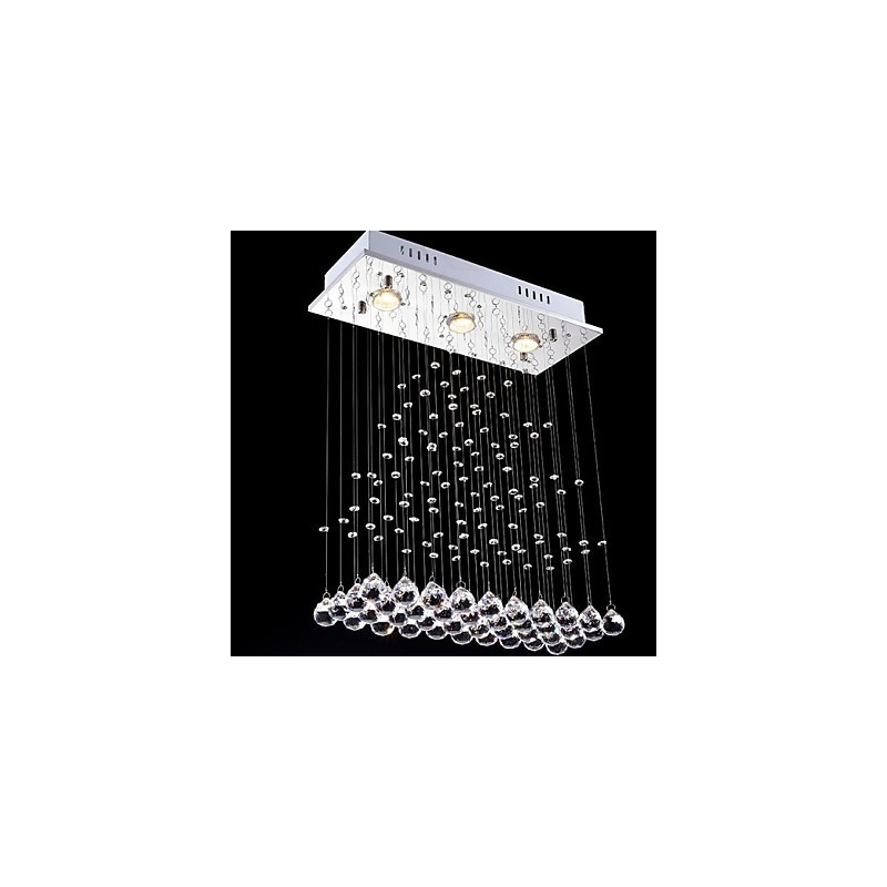 Lampada a sospensione cristallo mini elettroplaccata 2 livelli GU10 trasparente argento