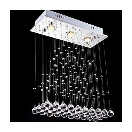 Lampada a sospensione cristallo mini elettroplaccata 2 livelli GU10 trasparente argento