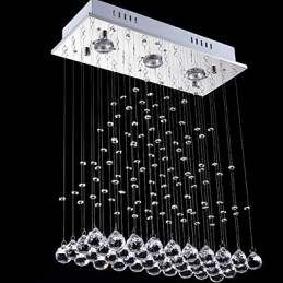 Lampada a sospensione cristallo mini elettroplaccata 2 livelli GU10 trasparente argento