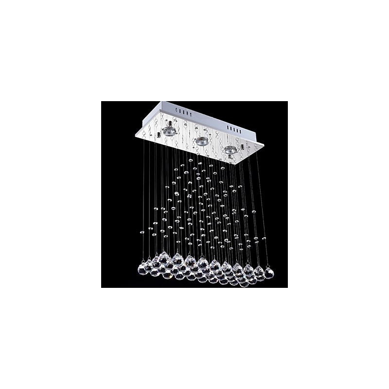 Lampada a sospensione cristallo mini elettroplaccata 2 livelli GU10 trasparente argento