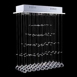 Lampada a sospensione cristallo mini elettroplaccata 2 livelli GU10 trasparente argento