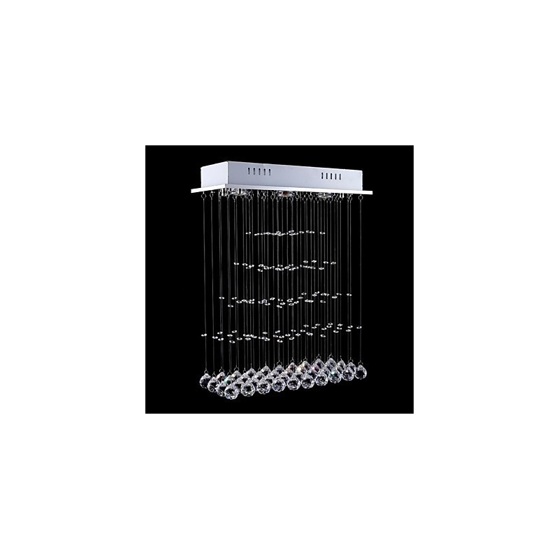 Lampada a sospensione cristallo mini elettroplaccata 2 livelli GU10 trasparente argento