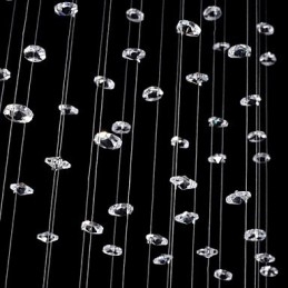 Lampada a sospensione cristallo mini elettroplaccata 2 livelli GU10 trasparente argento