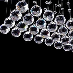 Lampada a sospensione cristallo mini elettroplaccata 2 livelli GU10 trasparente argento