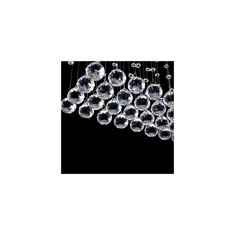 Lampada a sospensione cristallo mini elettroplaccata 2 livelli GU10 trasparente argento