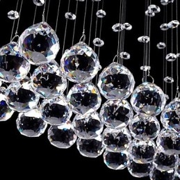 Lampada a sospensione cristallo mini elettroplaccata 2 livelli GU10 trasparente argento