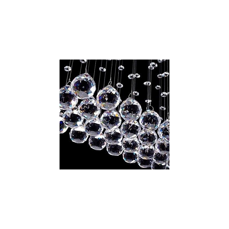 Lampada a sospensione cristallo mini elettroplaccata 2 livelli GU10 trasparente argento