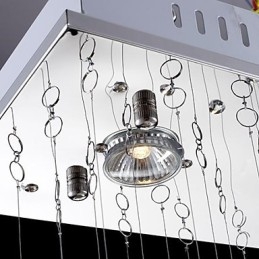 Lampada a sospensione cristallo mini elettroplaccata 2 livelli GU10 trasparente argento