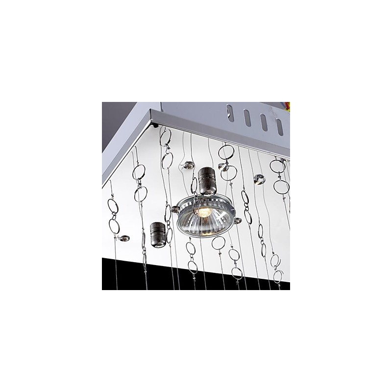 Lampada a sospensione cristallo mini elettroplaccata 2 livelli GU10 trasparente argento