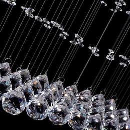 Lampada a sospensione cristallo mini elettroplaccata 2 livelli GU10 trasparente argento