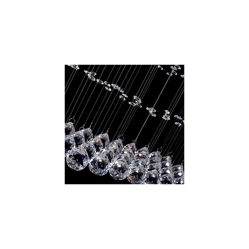 Lampada a sospensione cristallo mini elettroplaccata 2 livelli GU10 trasparente argento