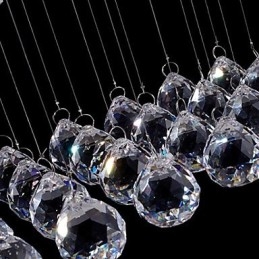 Lampada a sospensione cristallo mini elettroplaccata 2 livelli GU10 trasparente argento