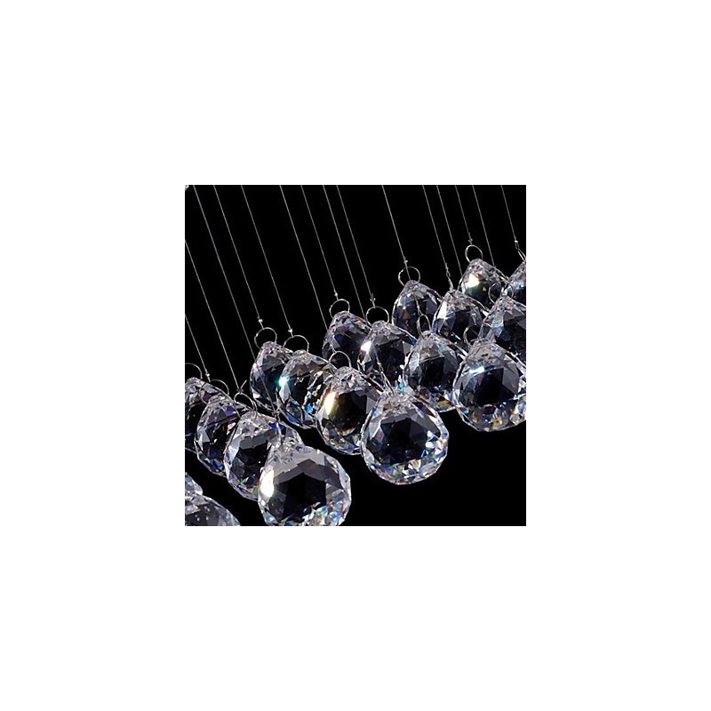 Lampada a sospensione cristallo mini elettroplaccata 2 livelli GU10 trasparente argento