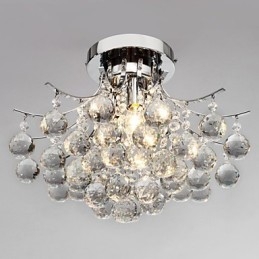 Lampadario a filo moderno in cristallo 3 luci cromo argento