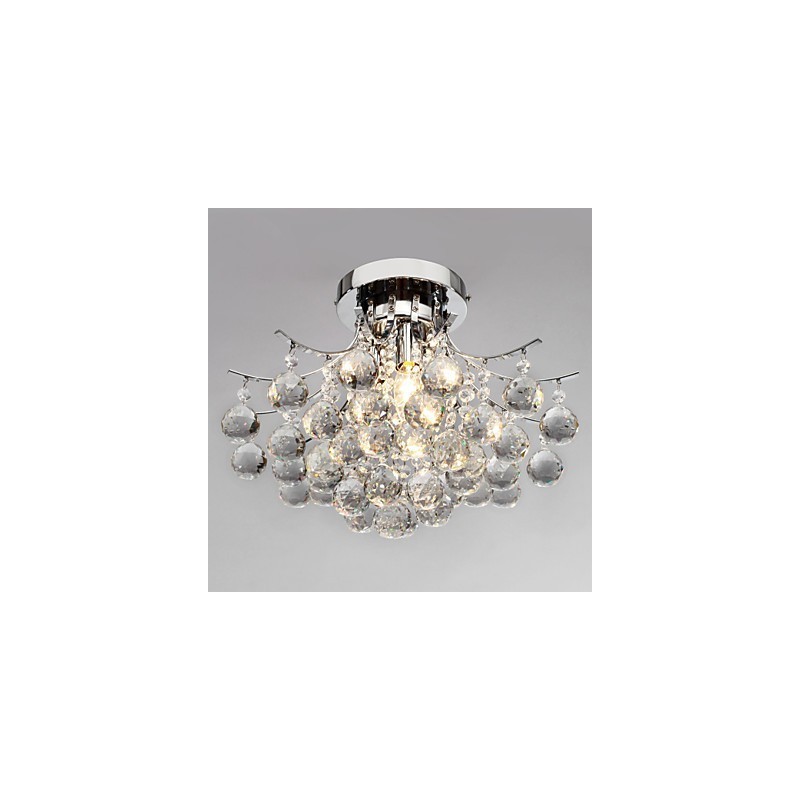 Lampadario a filo moderno in cristallo 3 luci cromo argento