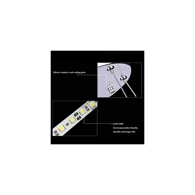 Lampadario a sospensione circolare in acrilico con 2 anelli LED argento e beige