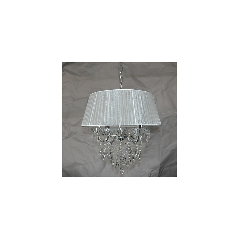 Lampadario a sospensione a 5 luci con fiori e cristalli