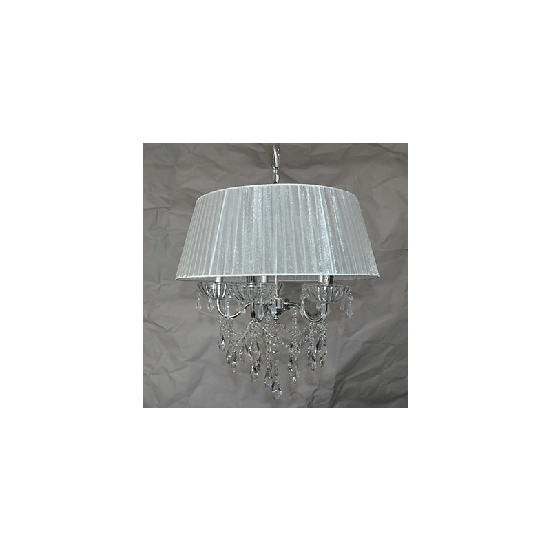 Lampadario a sospensione a 5 luci con fiori e cristalli