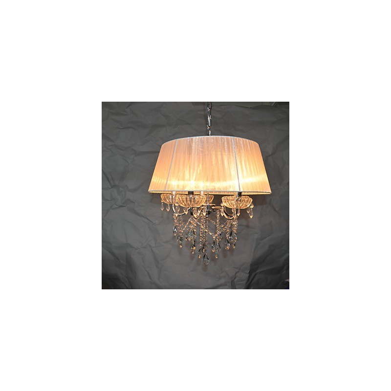 Lampadario a sospensione a 5 luci con fiori e cristalli