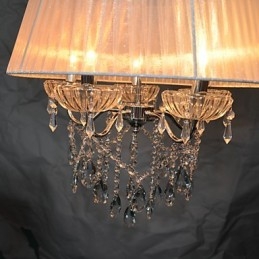 Lampadario a sospensione a 5 luci con fiori e cristalli