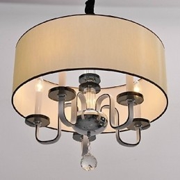 Lampada a sospensione moderna in cristallo e metallo cromato