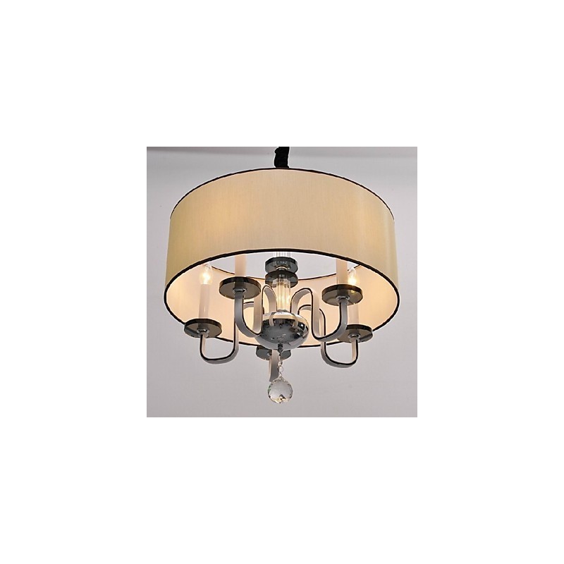 Lampada a sospensione moderna in cristallo e metallo cromato