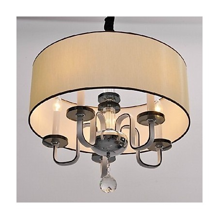 Lampada a sospensione moderna in cristallo e metallo cromato
