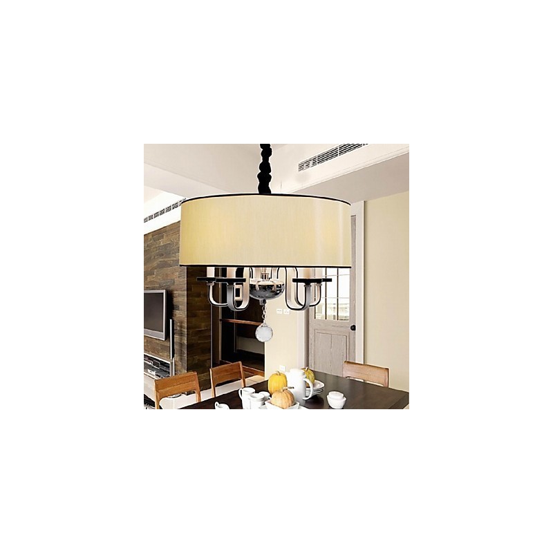 Lampada a sospensione moderna in cristallo e metallo cromato