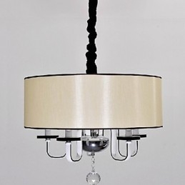 Lampada a sospensione moderna in cristallo e metallo cromato