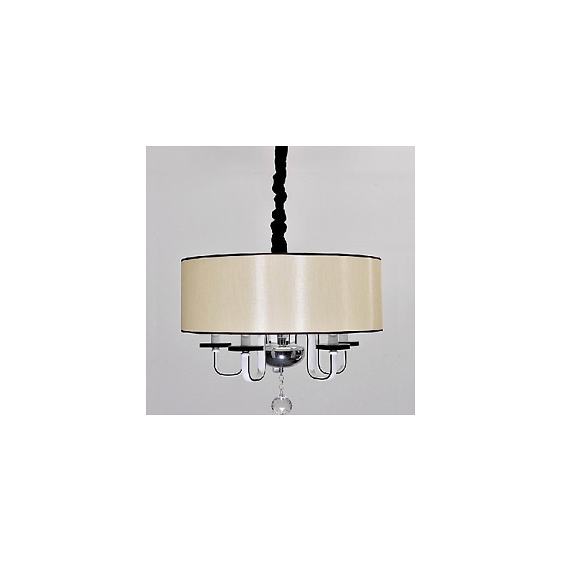 Lampada a sospensione moderna in cristallo e metallo cromato