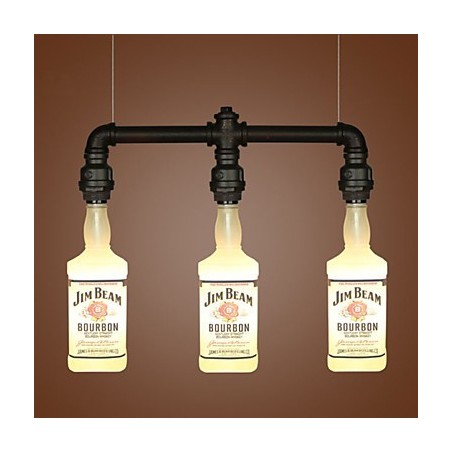 Lampada a sospensione Droplight in vetro beige e metallo nero