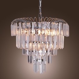 Lampadario a sospensione in cristallo moderno 3-5 luci 40 x 40 x 35 cm