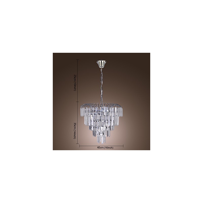 Lampadario a sospensione in cristallo moderno 3-5 luci 40 x 40 x 35 cm