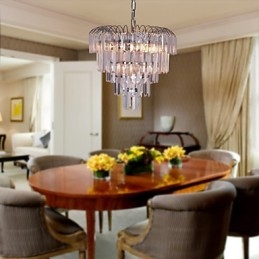 Lampadario a sospensione in cristallo moderno 3-5 luci 40 x 40 x 35 cm