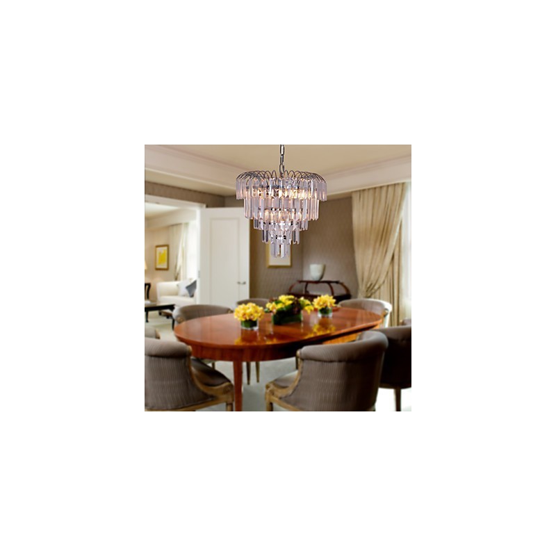 Lampadario a sospensione in cristallo moderno 3-5 luci 40 x 40 x 35 cm