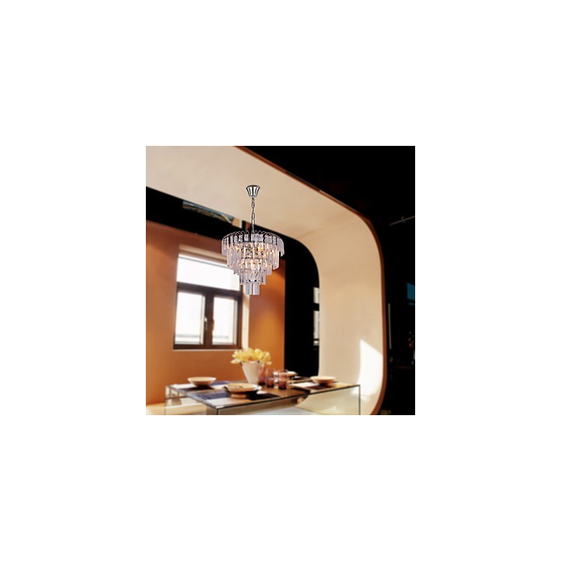 Lampadario a sospensione in cristallo moderno 3-5 luci 40 x 40 x 35 cm