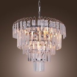 Lampadario a sospensione in cristallo moderno 3-5 luci 40 x 40 x 35 cm