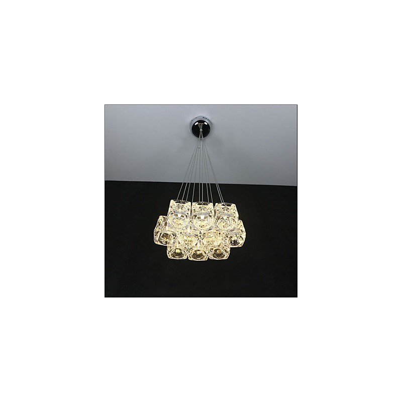 Lampada a sospensione in vetro trasparente moderna minimalista con 3 luci G4
