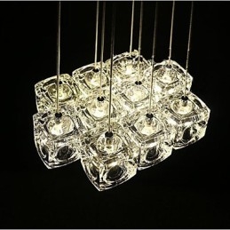 Lampada a sospensione in vetro trasparente moderna minimalista con 3 luci G4